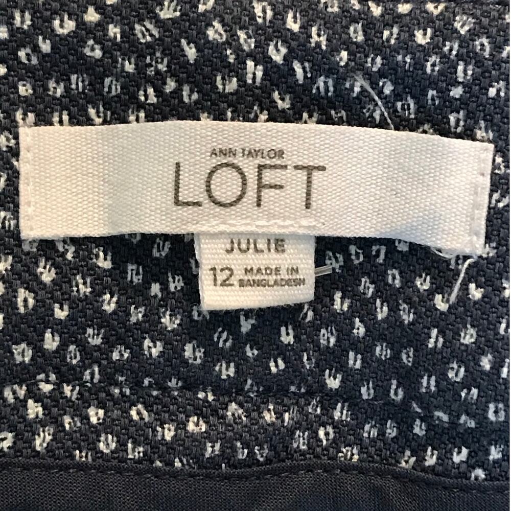 Loft Ann Taylor Pants Size 12 Womens Blue White Cropped The Riviera Julie Fit - Picture 3 of 9